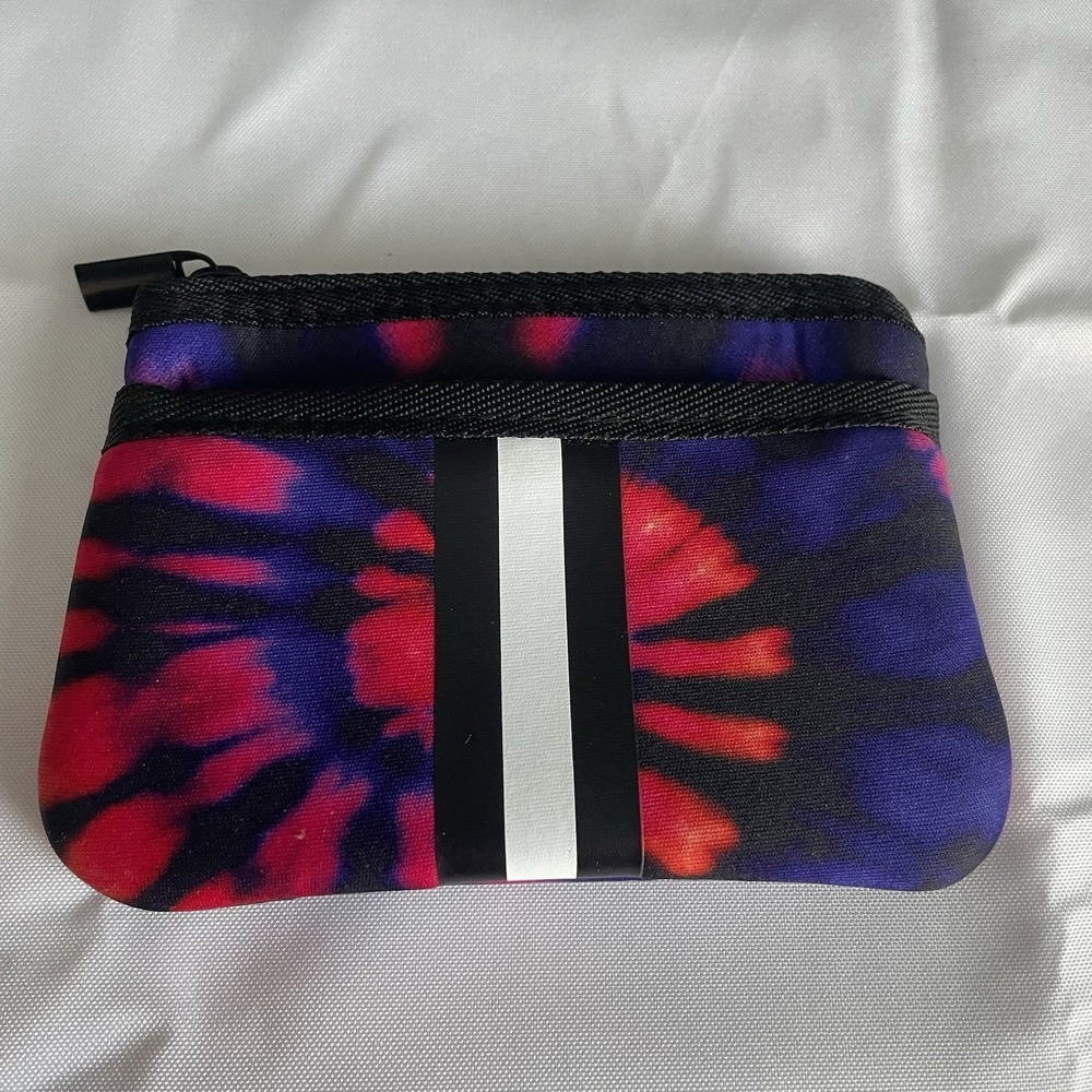 Haute Shore Max Showoff Solo Card Case Wallet with Key Ring Purple Red Tie Dye